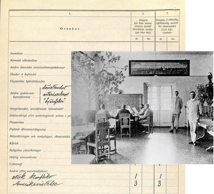 Bild från dagrum på avdelning 7, Frösö sjukhus