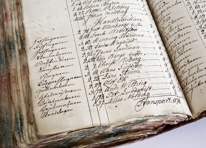 Taxeringslängd för borgerskapet i Gävle 1761, ur Gävle stad, Rådhusrättens och magistratens arkiv